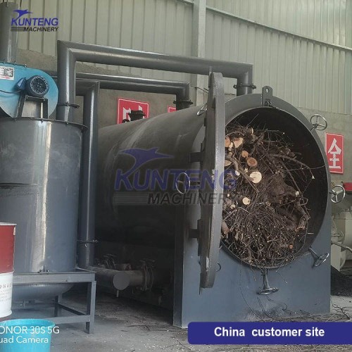High Capacity Industrial Smoke Free Sawdust Charcoal Carbonization Furnace Stove Kiln