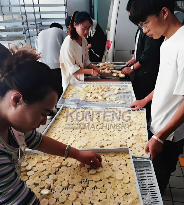 Automatic Dried Vegetable Fruit Sliced Chips Making Machine Slice Drying Processing Line