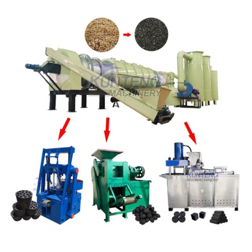 Complete sawdust carbonization charcoal forming production line barbecue hookah charcoal carbonization forming equipment