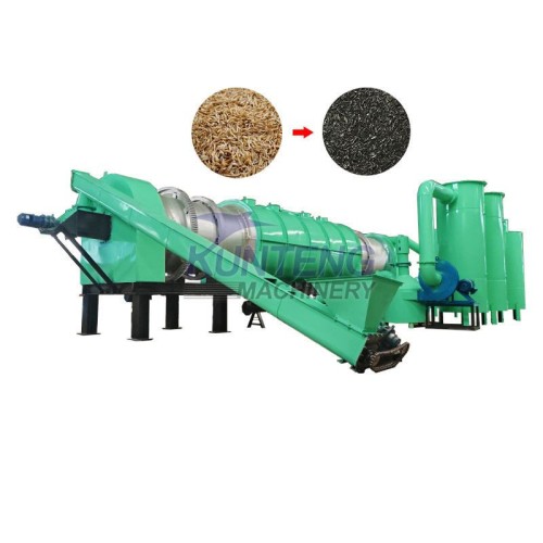 Ecofriendly Charcoal Production Line Continuous Biochar Pyrolysis Machine Rice Husk Charcoal Making Machines