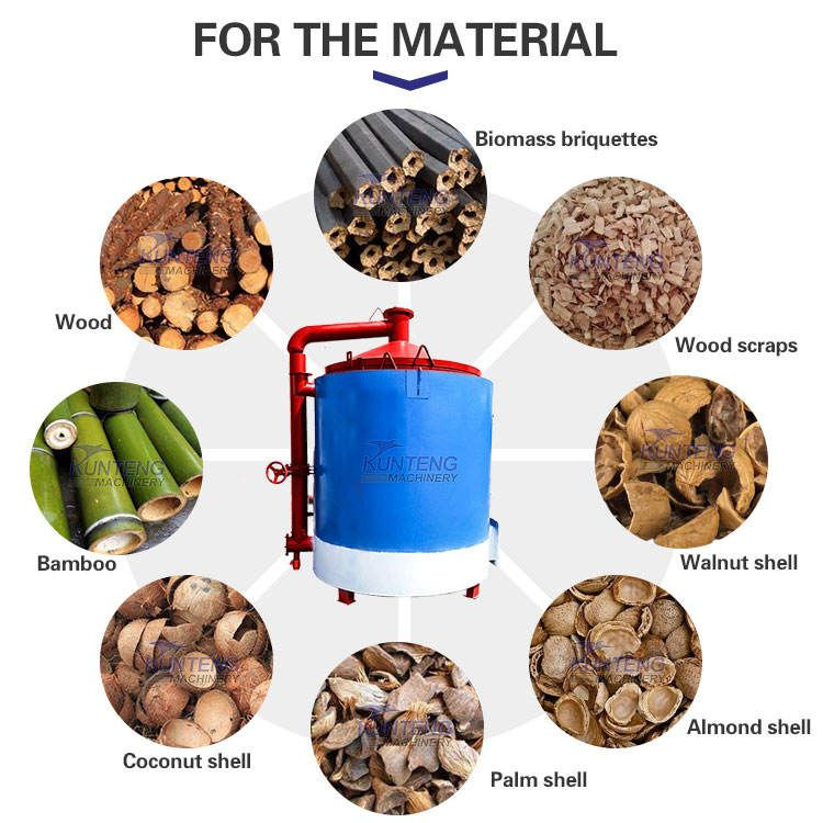 Automatic Eco-Friendly hoisting carbonization furnace rice husk coconut shell activated carbon manufacturing machine