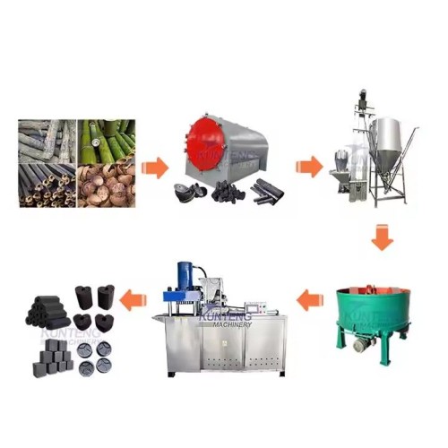 Complete Charcoal Briquette Making Machine Charcoal Press Machine Bbq Charcoal Production Line