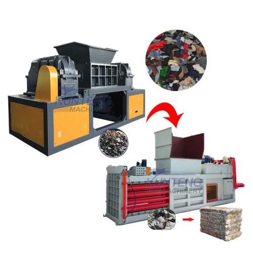 Garbage shredder baler processing line cardboard plastic garbage shredding packaging recycling processing equipment