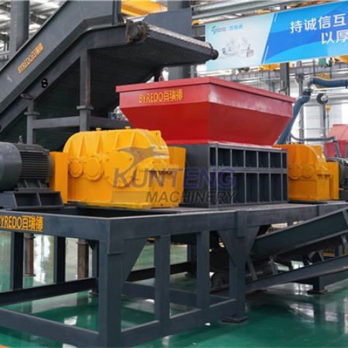 Waste Plastics Paper Logs Dual-shaft Shredder Machine Multifunctional Crushing Machine