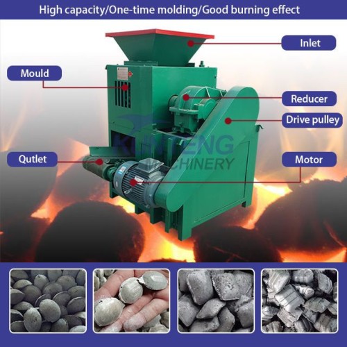 Smokeless Coal Ball Biochar Briquette Production Line Shisha Charcoal Briquette Making Machine