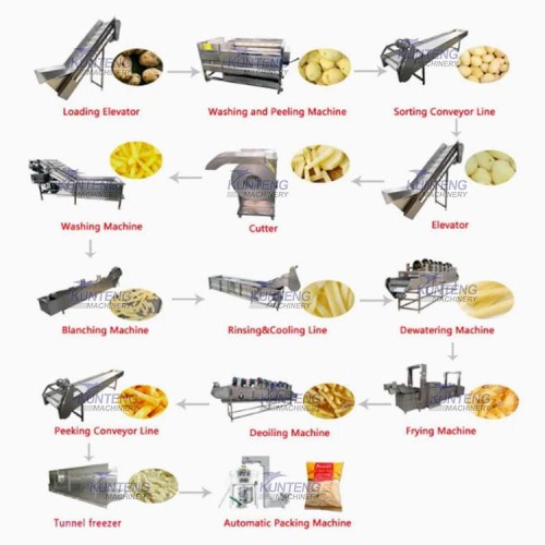 French Fry Production Line Frozen French Fries Potato Production Line French Fries and Potato Chips Production Line