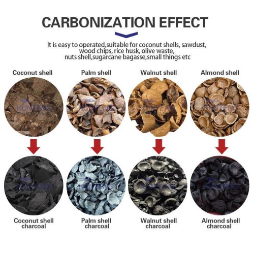 Smokeless Cashew Nuts Charcoal Making Machine Pistachio Shell Charcoal Making Kiln Coconut Shell Carbonization Machine