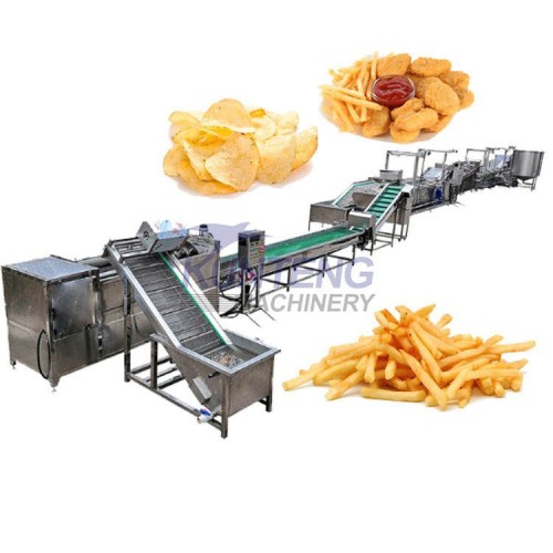 Potato Chip Processing Line Potato Chip Frying Equipment Frozen French Fries Potato Chip Frying Production Line