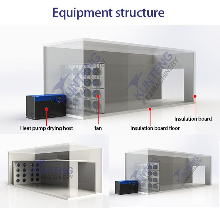 Industrial coal drying oven large capacity drying equipment charcoal dryer heat pump tray dryer