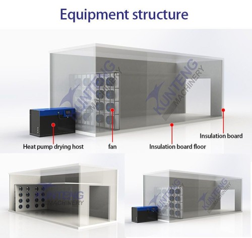 Industrial coal drying oven large capacity drying equipment charcoal dryer heat pump tray dryer