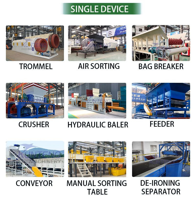 Garbage sorting and processing equipment household waste construction waste screening and recycling machinery