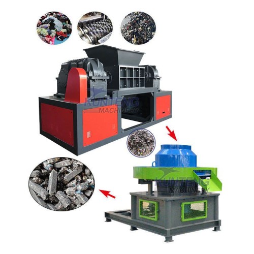 Municipal Solid Waste Shredder RDF Shredder Textile Fabric Plastic Cardboard MSW Double Shaft Shredder