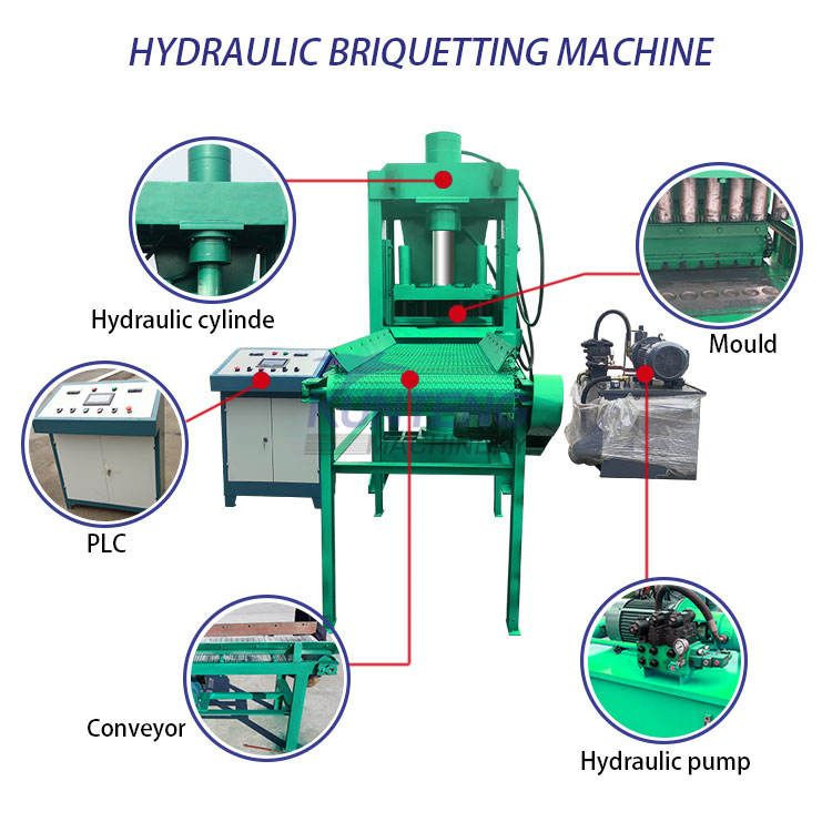 Automatic Coconut Charcoal Hydraulic Press Machine Sawdust Charcoal Briquette Machine Biomass Charcoal Briquette Machine