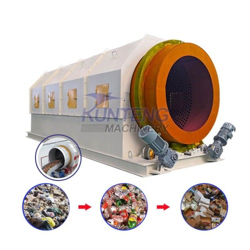 Urban Solid Waste Sorting MSW Construction Waste Drum Sieve Screen Machine for Waste Sorting Line