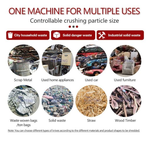 Waste Plastics Paper Logs Dual-shaft Shredder Machine Multifunctional Crushing Machine