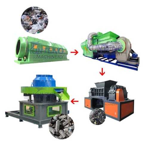 MSW Sorting and RDF Production Line Garbage Shredding Combustion Rod Forming Equipment Waste Processing Machine
