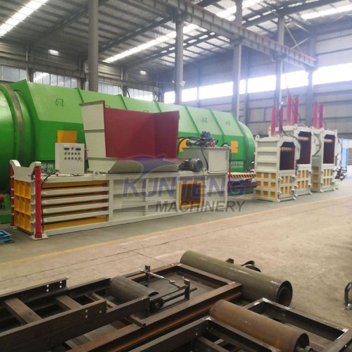 Household Waste Compactor Machine Plastic Cardboard Scrap Metal Baler Waste Sorting System Waste Treatment Machinery