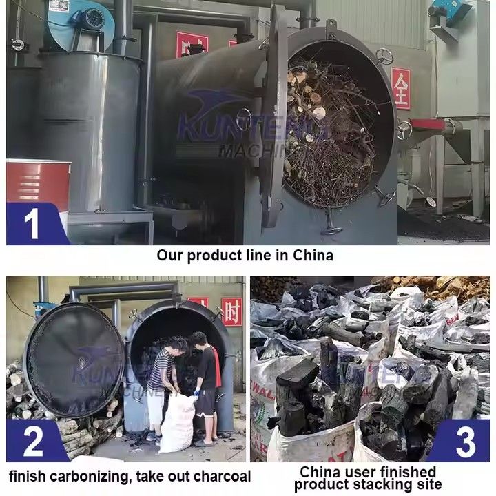 High-Capacity Wood Log Biomass Barbecue Charcoal Making Machine Carbonization Furnace