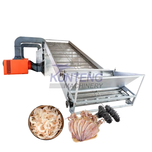 High Yield Continuous Mesh Belt Dryer for Food Sea Cucumber Dryer Small Fish Shrimp Drying Machine