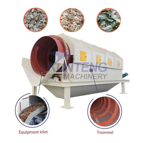 Industrial waste urban waste screening equipment solid waste drum screen large capacity waste screening line