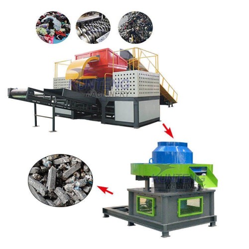 Industrial Waste Burning Rod Equipment Cloth Head Plastic Crushing Molding Machine Solid Waste RDF Compactor