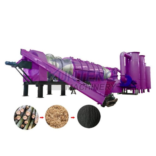 Continuous sawdust carbonization furnace coconut shell palm shell carbonization equipment rotary carbonization furnace