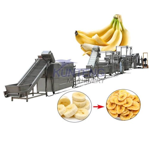 Fully Automatic Banana Slice Plantain Slice Frying Production Line Continuous Chip Banana Slice Fried Processing Line