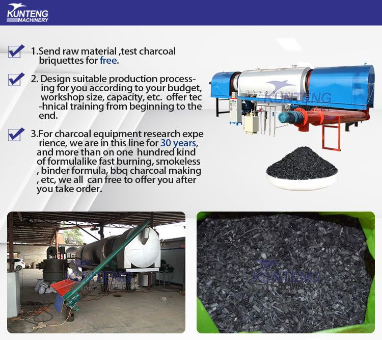 Sawdust coconut shell carbonization equipment continuous palm shell carbonization furnace charcoal manufacturing machine