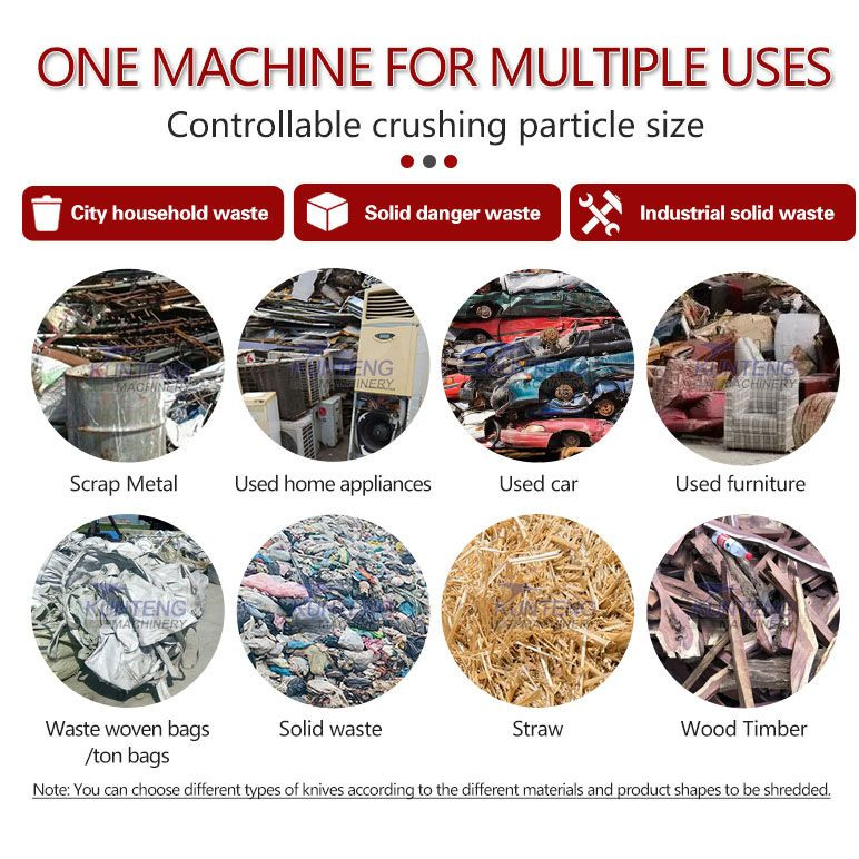 Construction waste shredder scrap metal car shell shredder industrial waste shredding equipment waste treatment line