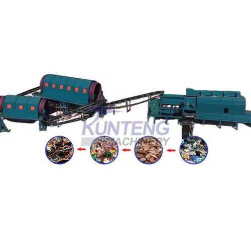 Electric Waste Trommel Screening Machine Screen Solid Waste Sorting Equipment